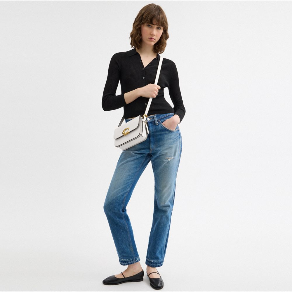 Coach Sage Shoulder Bag Brass Chalk