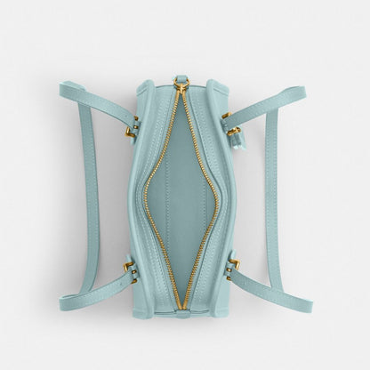 Coach Swing Zip Bag 20 Brass Light Blue