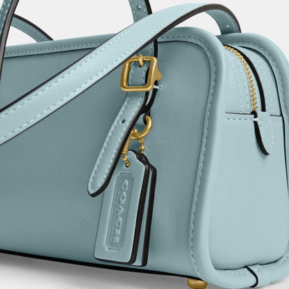 Coach Swing Zip Bag 20 Brass Light Blue