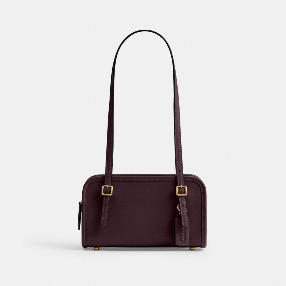 Coach Swing Zip Bag 20 Brass Black Currant