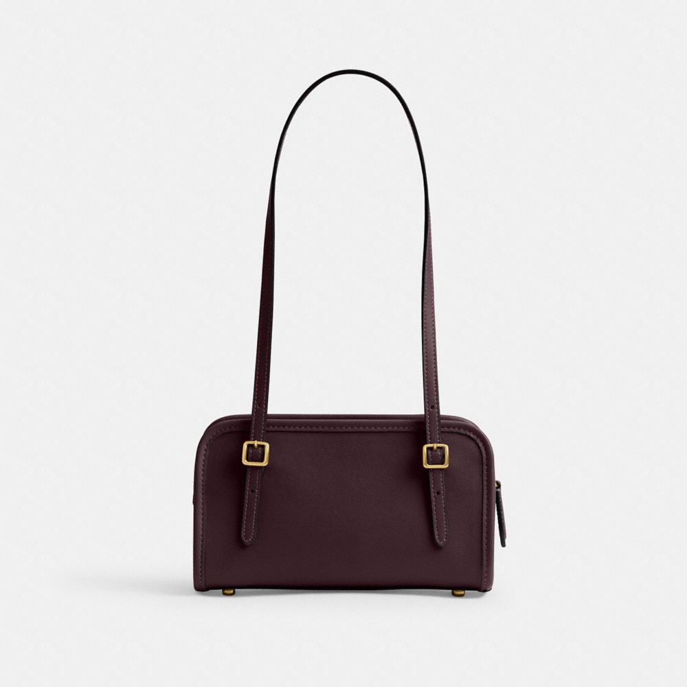 Coach Swing Zip Bag 20 Brass Black Currant