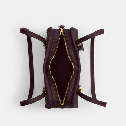 Coach Swing Zip Bag 20 Brass Black Currant