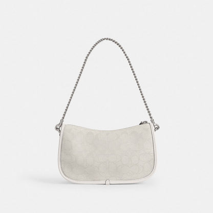 Coach Swinger Bag In Signature Jacquard Silver Cloud Chalk