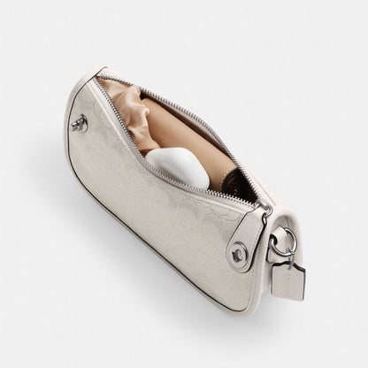 Coach Swinger Bag In Signature Jacquard Silver Cloud Chalk