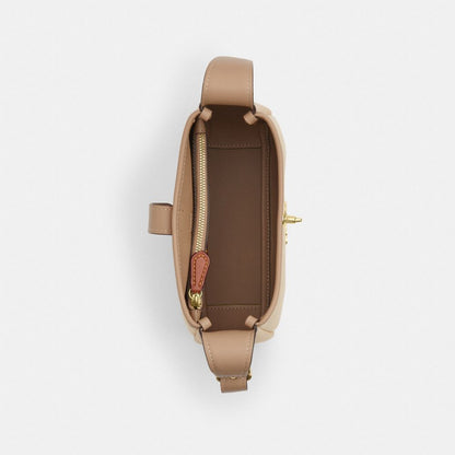 Coach Hadley Mini Crossbody Bag With Signature Canvas Gold