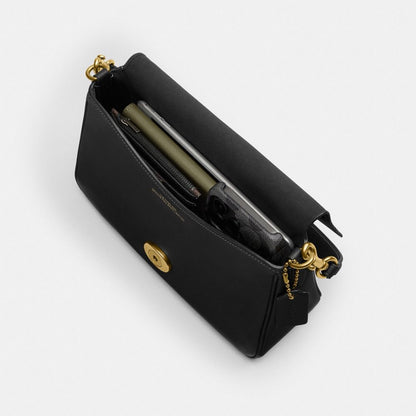 Coach Soft Tabby Shoulder Bag Brass Black