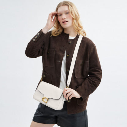 Coach Soft Tabby Shoulder Bag Brass Chalk