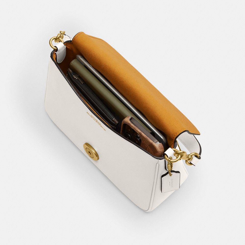 Soft Tabby Shoulder Bag Smooth Leather-Brass-Chalk Smooth Leather-Brass-Chalk