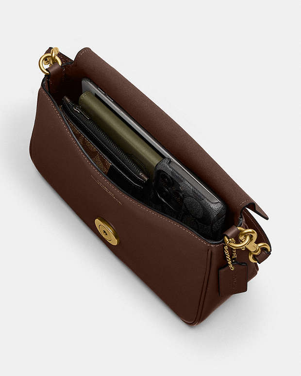 Soft Tabby Shoulder Bag Smooth Leather-Brass-Maple Smooth Leather-Brass-Maple