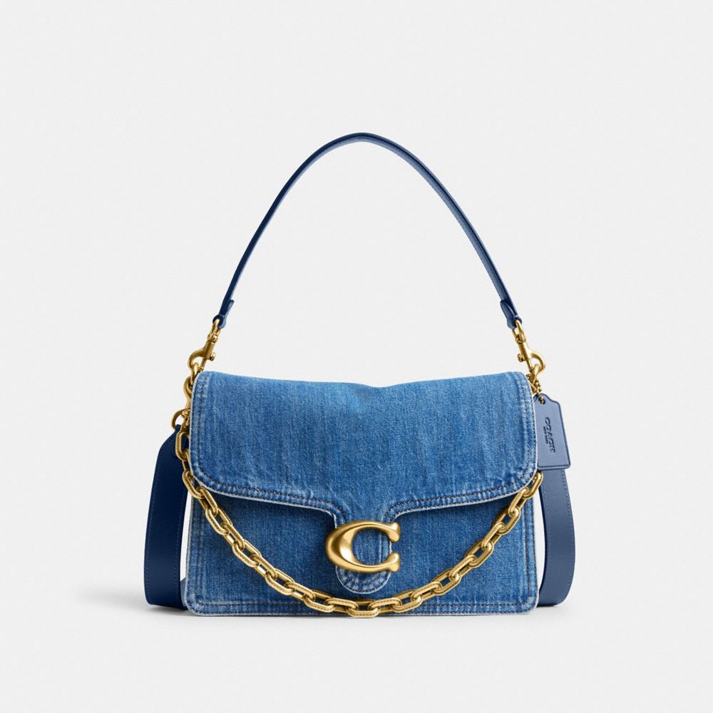 Chain Tabby Shoulder Bag 30 Denim-Brass-Deep Blue Denim-Brass-Deep Blue