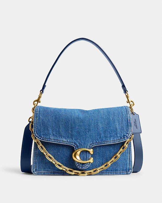 Chain Tabby Shoulder Bag 30 Denim-Brass-Deep Blue Denim-Brass-Deep Blue