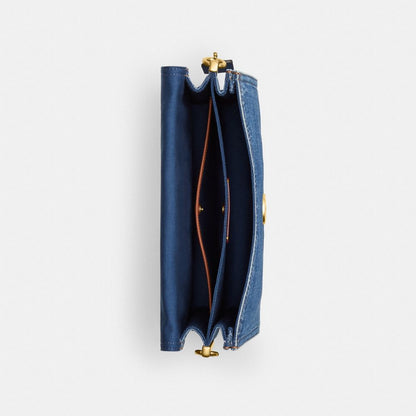Chain Tabby Shoulder Bag 30 Denim-Brass-Deep Blue Denim-Brass-Deep Blue