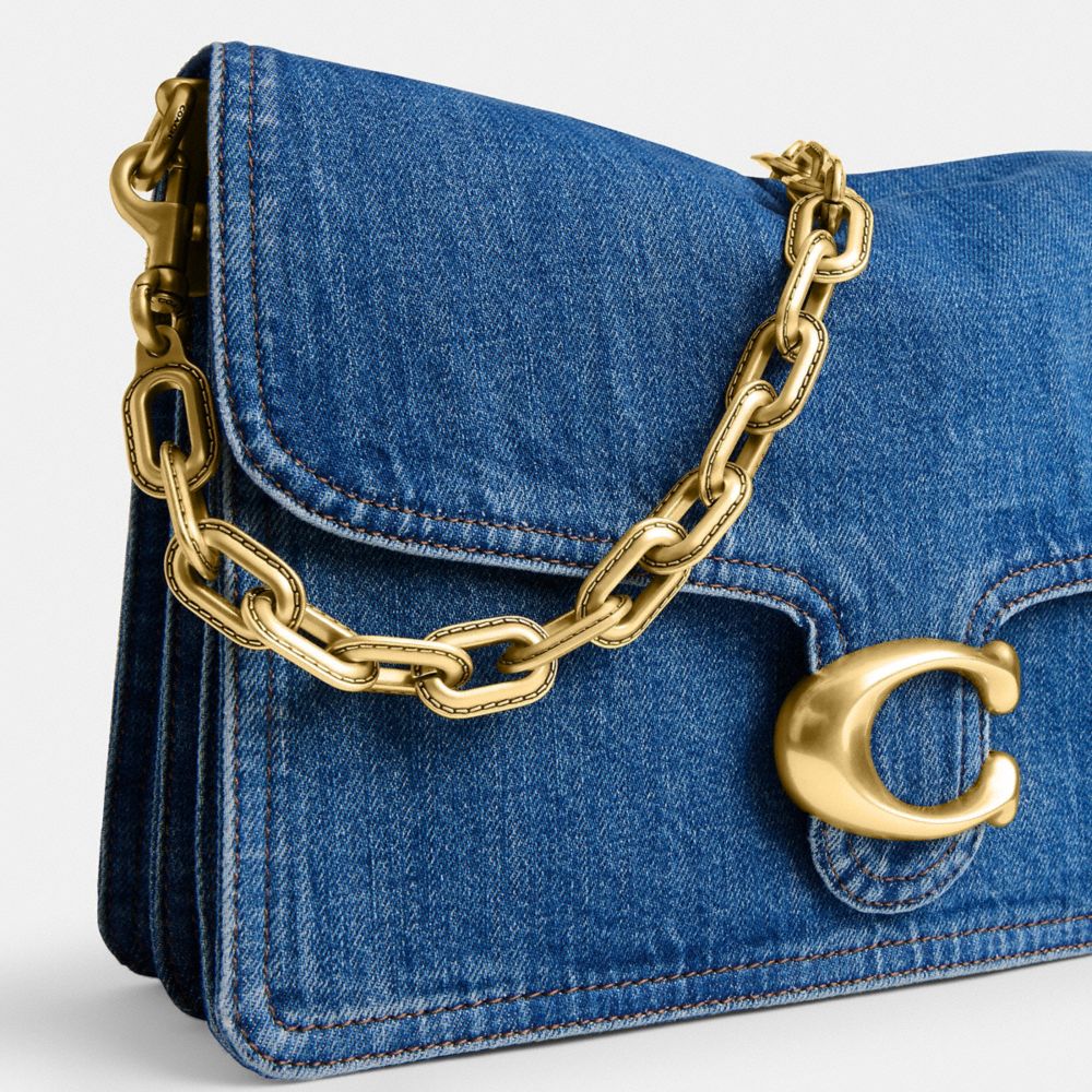 Chain Tabby Shoulder Bag 30 Denim-Brass-Deep Blue Denim-Brass-Deep Blue