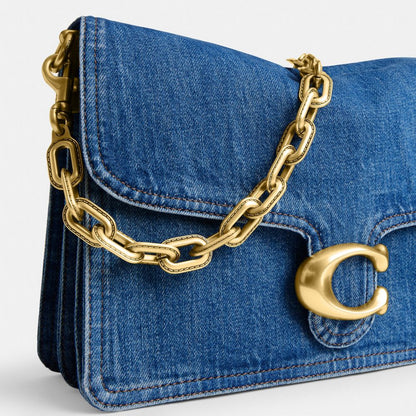 Chain Tabby Shoulder Bag 30 Denim-Brass-Deep Blue Denim-Brass-Deep Blue