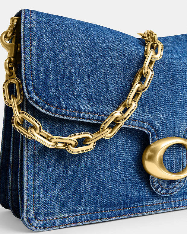 Chain Tabby Shoulder Bag 30 Denim-Brass-Deep Blue Denim-Brass-Deep Blue