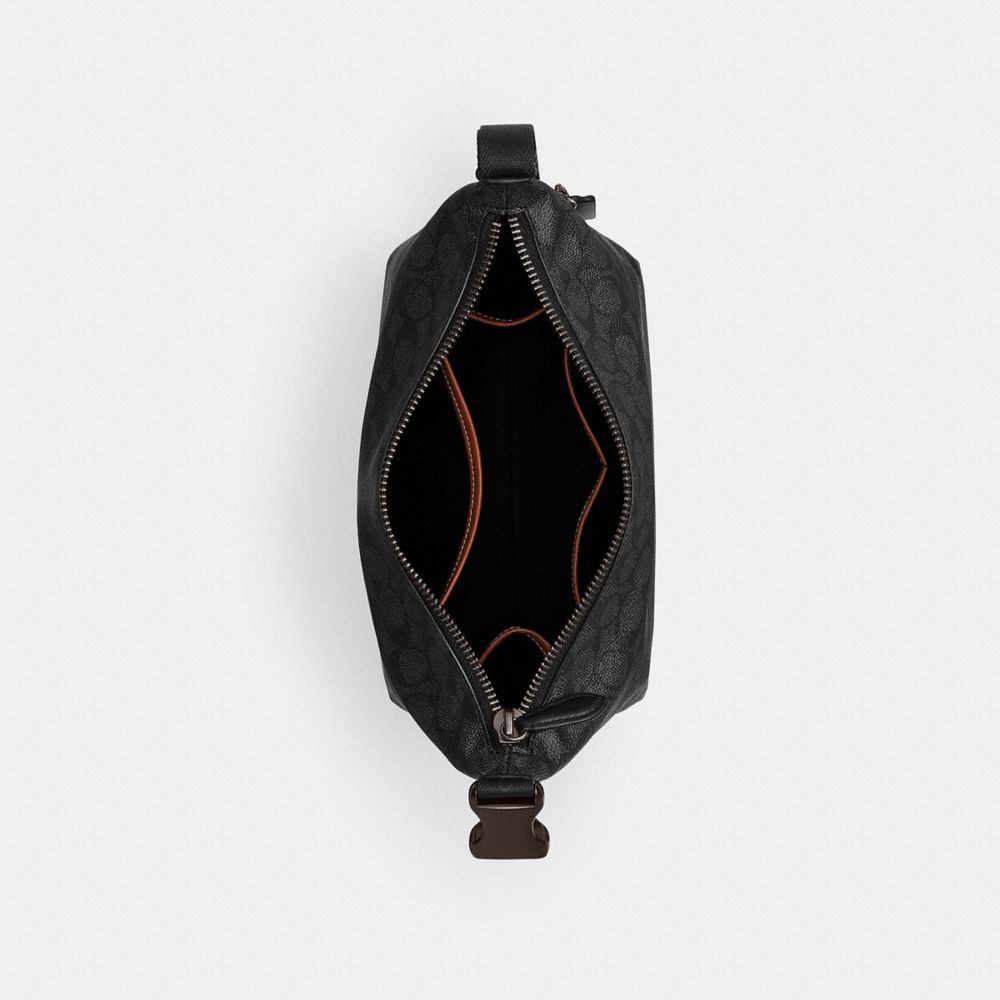 Coach Travel Kit With Speedclip In Signature Canvas Charcoal