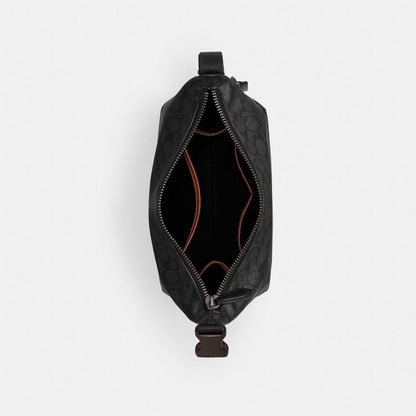 Coach Travel Kit With Speedclip In Signature Canvas Charcoal