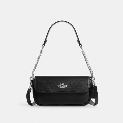 Coach Hailey Flap Bag Silver Black