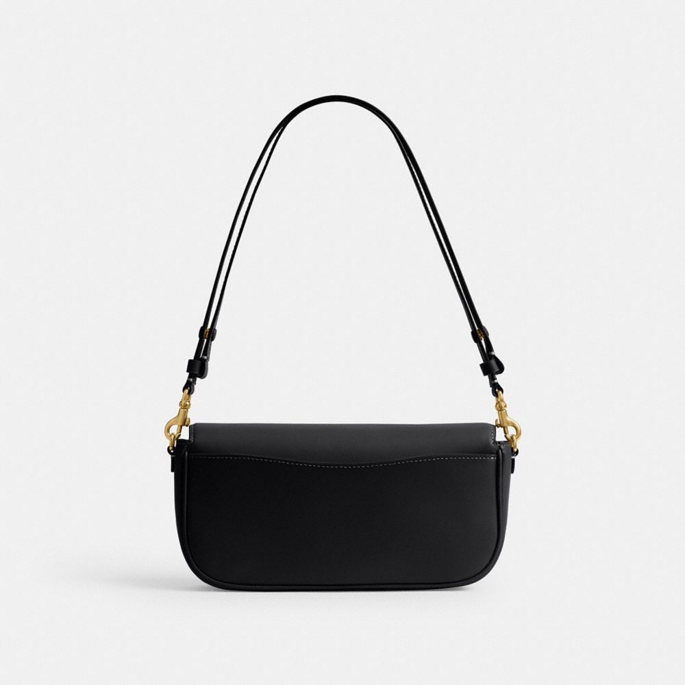 Coach Brook Flap Chain Bag Brass Black