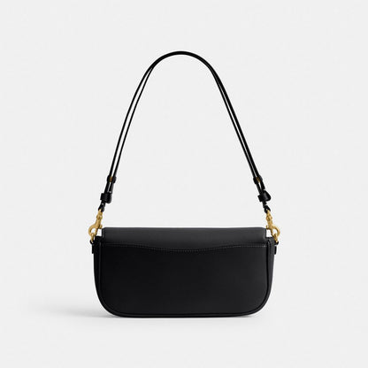 Coach Brook Flap Chain Bag Brass Black