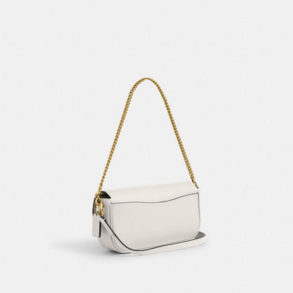 Coach Brook Flap Chain Bag Brass Chalk