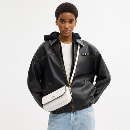 Coach Brook Flap Chain Bag Brass Chalk
