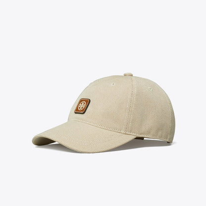 Tory Burch Canvas Logo Cap NATURAL BROWN