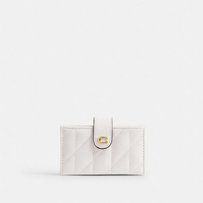 Coach Essential Multi Card Holder With Pillow Quilting Brass Chalk