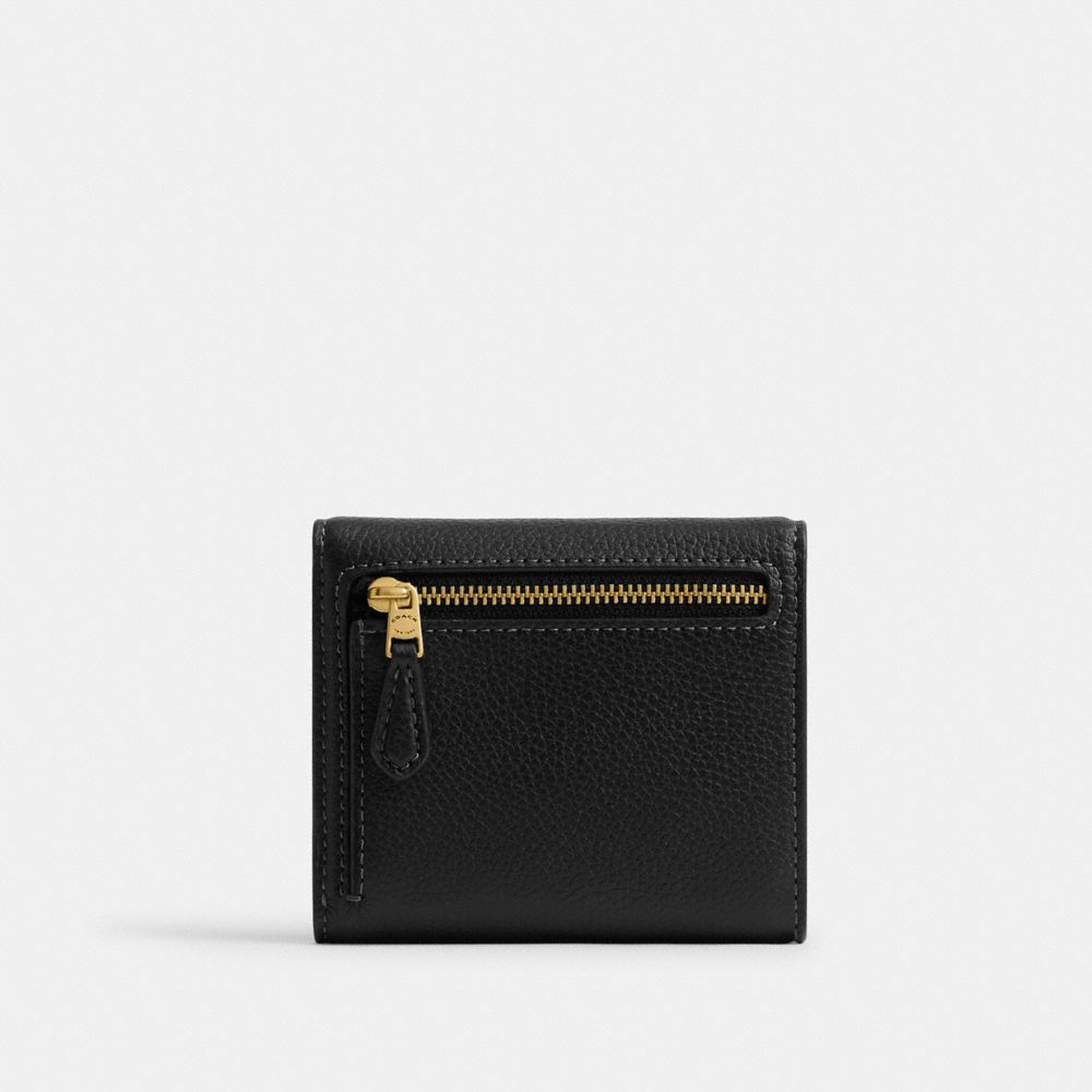 Coach Mila Small Flap Wallet Brass Black