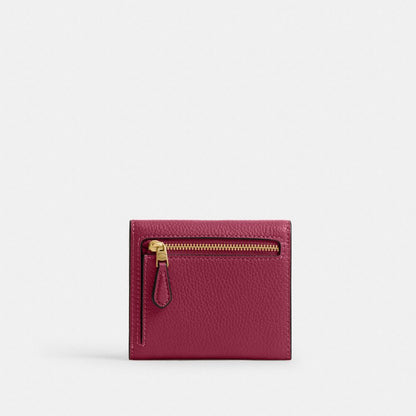 Coach Mila Small Flap Wallet Brass Dark Fuchsia