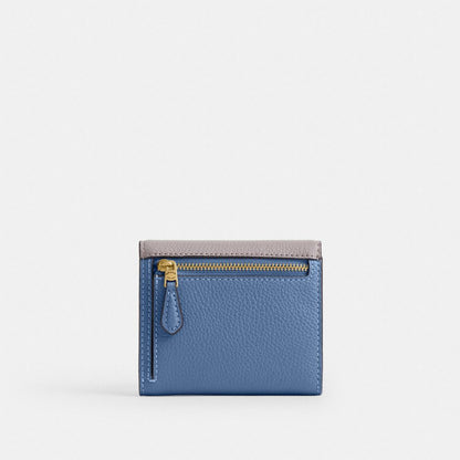 Coach Mila Small Flap Wallet In Colorblock Brass Ash Multi