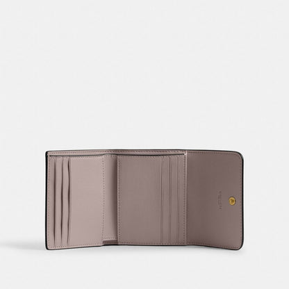 Coach Mila Small Flap Wallet In Colorblock Brass Ash Multi