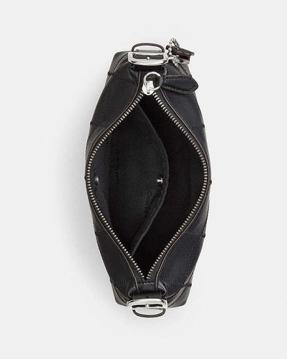 Alter/Ego Small Slouchy Shoulder Bag In Checkerboard Upcrafted Leather Black Black