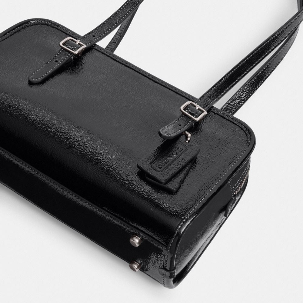 Coach Swing Zip Bag Silver Black