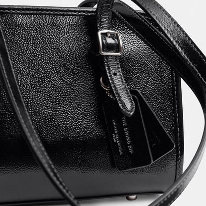 Coach Swing Zip Bag Silver Black