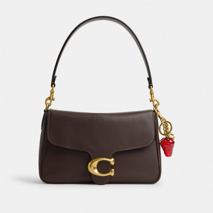 Coach Strawberry Bag Charm Brass Red