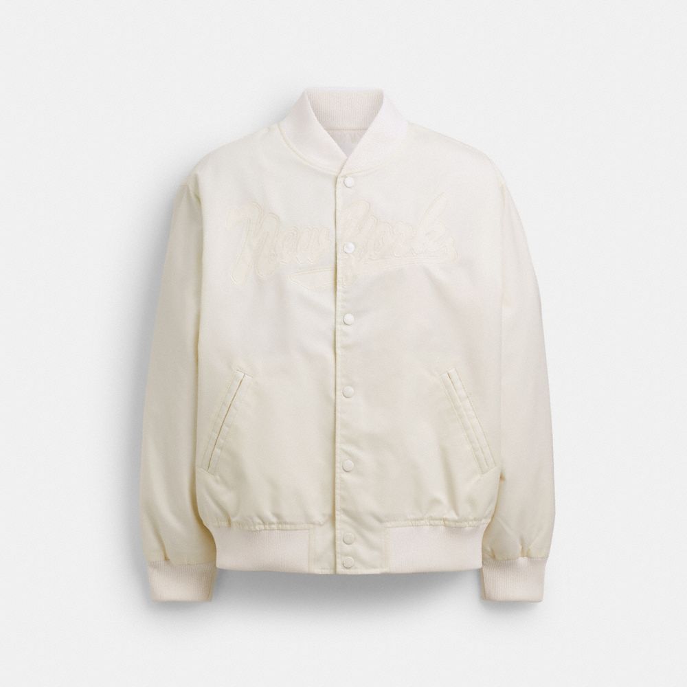 Coach Souvenir Jacket In Recycled Polyamide White