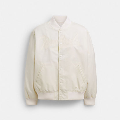 Coach Souvenir Jacket In Recycled Polyamide White