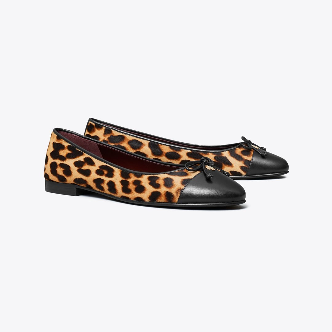 Tory Burch Cap-Toe Ballet CLASSIC LEOPARD