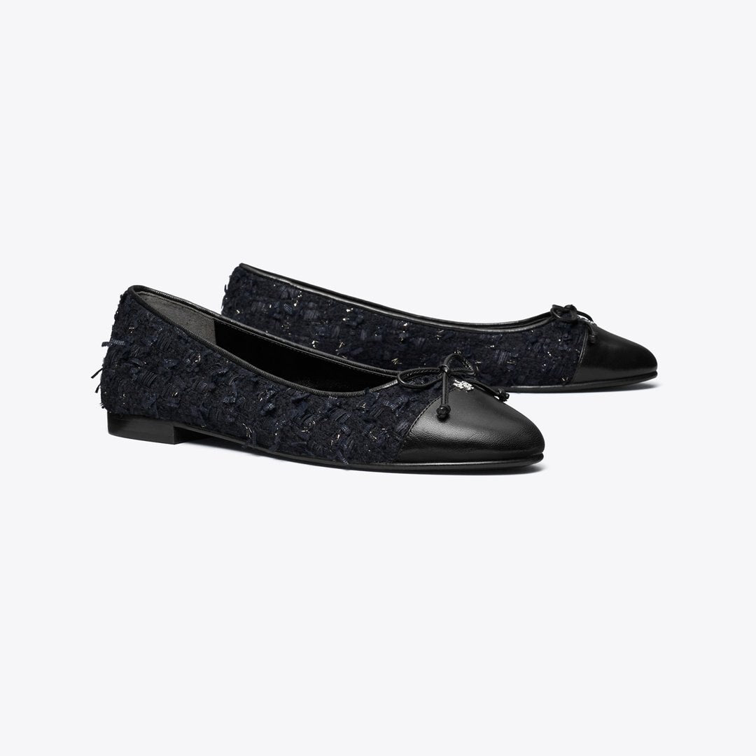 Tory Burch Cap-Toe Ballet MIDNIGHT NAVY / PERFECT BLACK