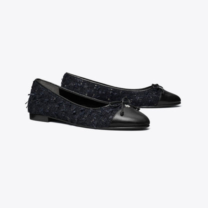 Tory Burch Cap-Toe Ballet MIDNIGHT NAVY / PERFECT BLACK