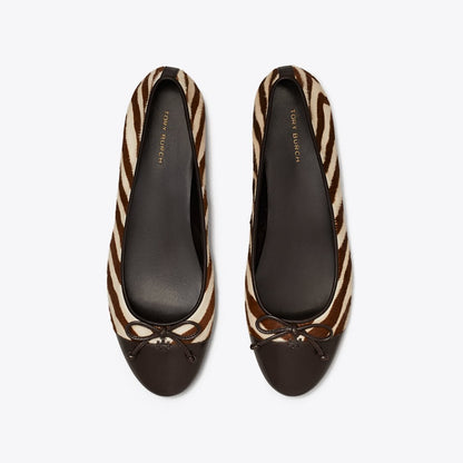 Tory Burch Cap-Toe Ballet ZEBRA / COCO