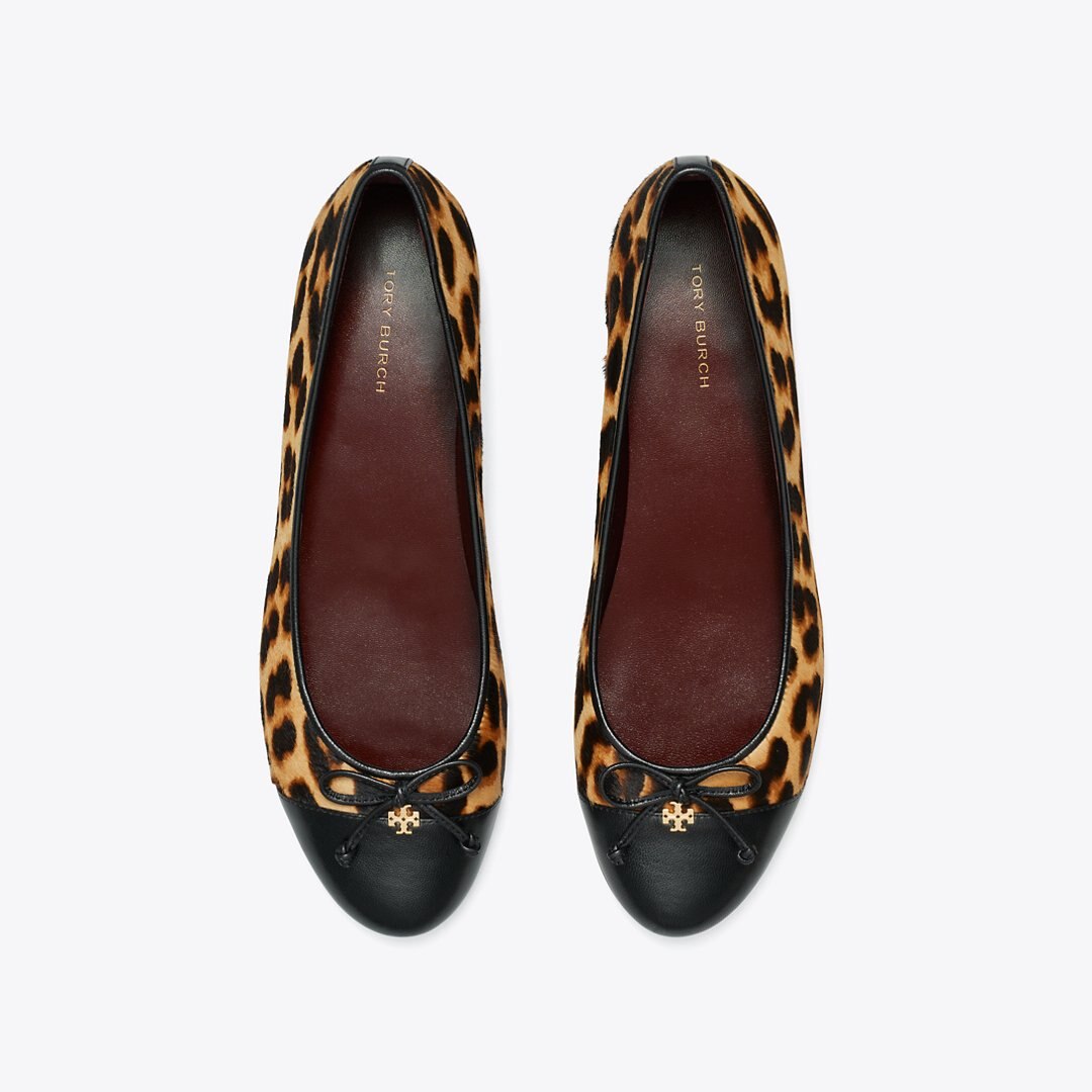 Tory Burch Cap-Toe Ballet CLASSIC LEOPARD