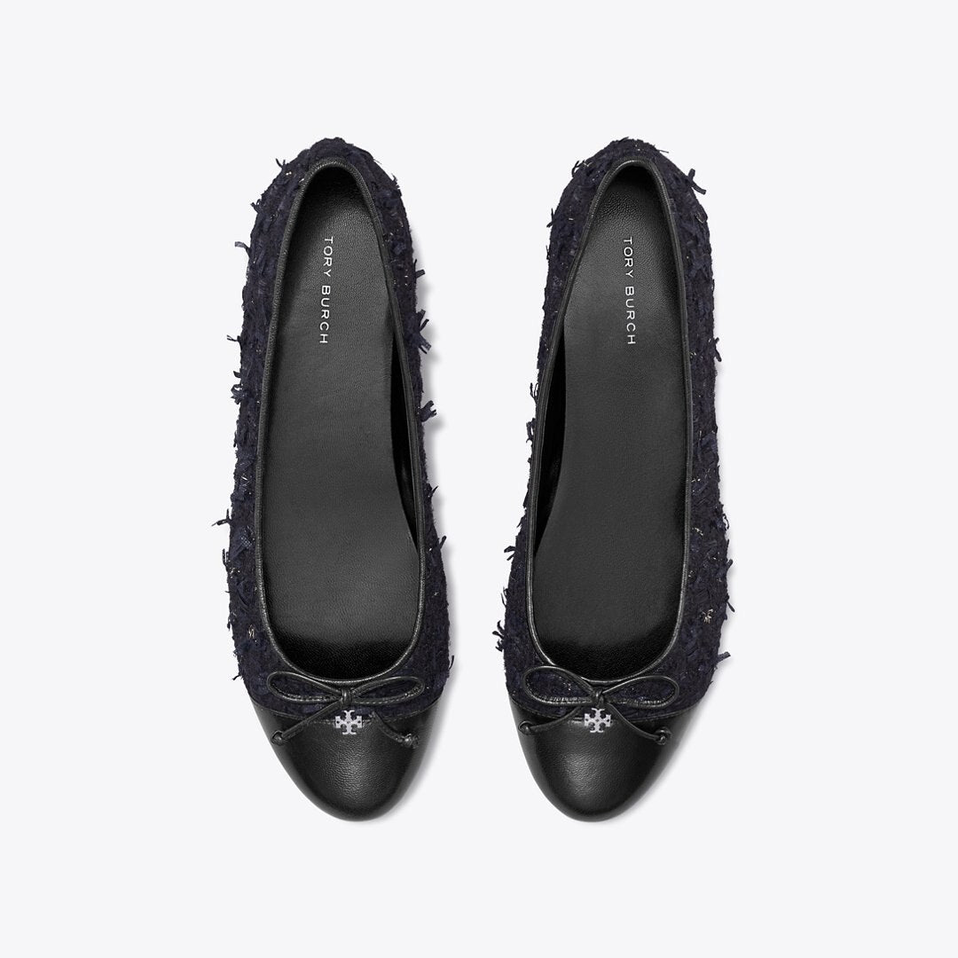 Tory Burch Cap-Toe Ballet MIDNIGHT NAVY / PERFECT BLACK