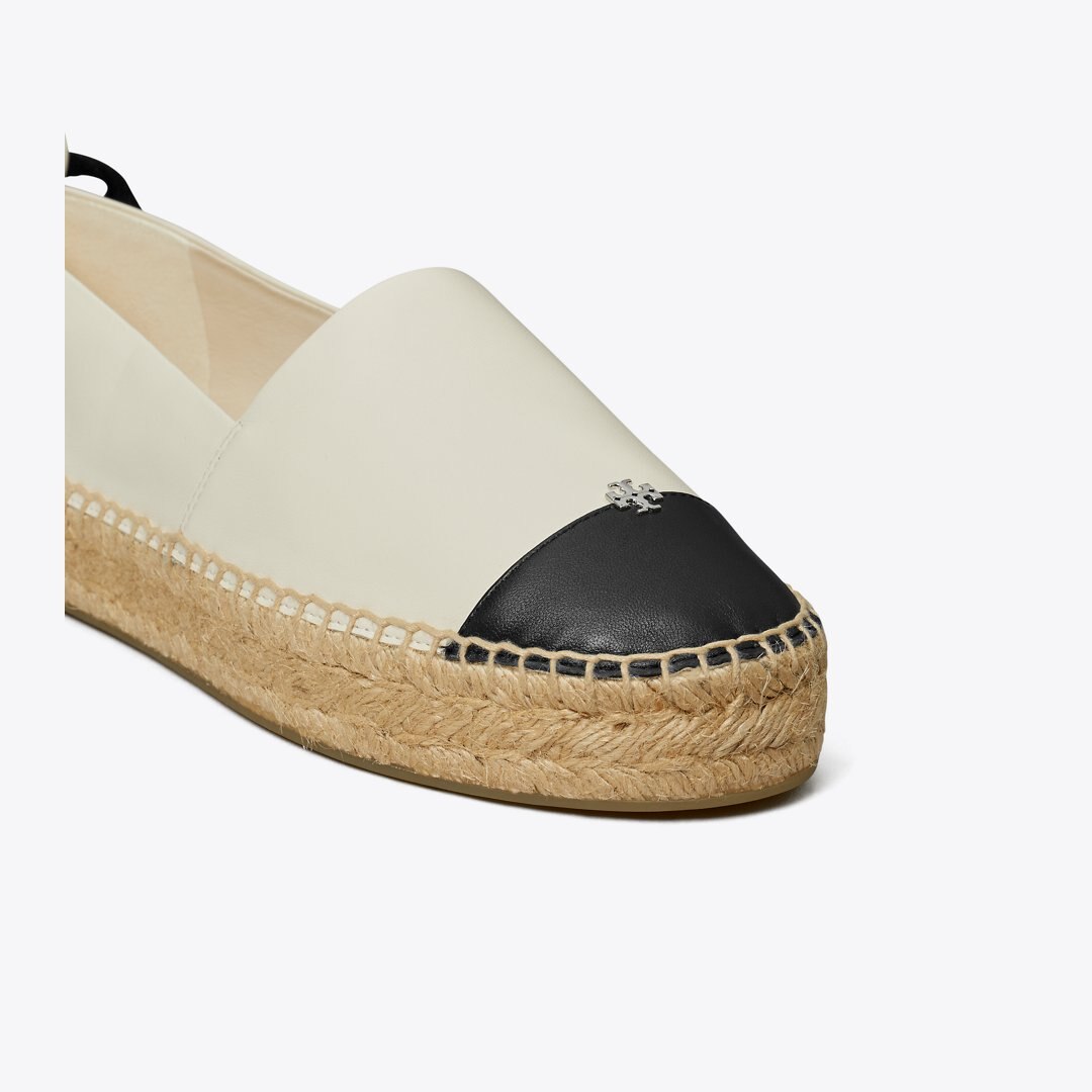 Tory Burch Cap-Toe Espadrille LIGHT CREAM / PERFECT BLACK