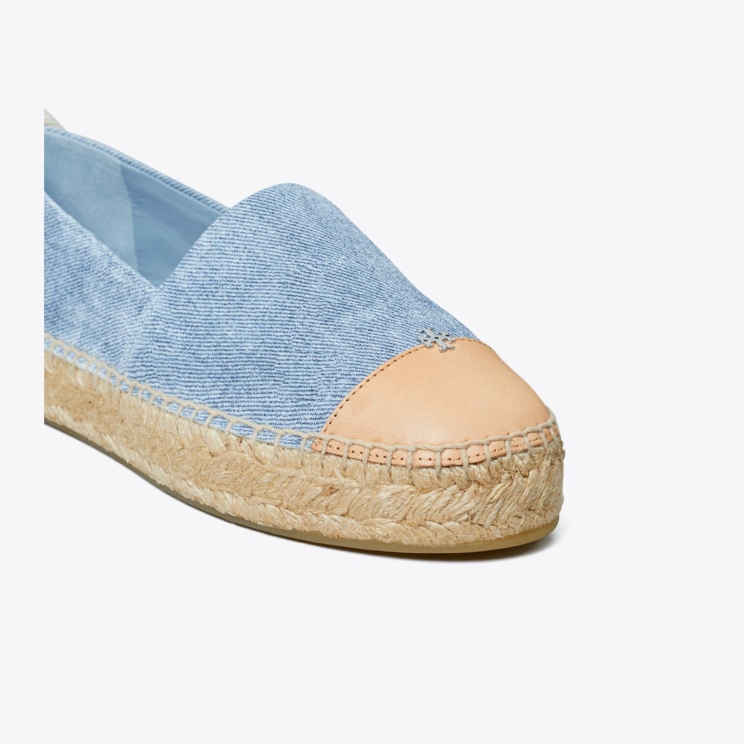 Tory Burch Cap-Toe Espadrille BLUE CLOUD / BRUSHED ALMOND