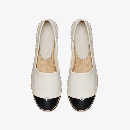 Tory Burch Cap-Toe Espadrille LIGHT CREAM / PERFECT BLACK