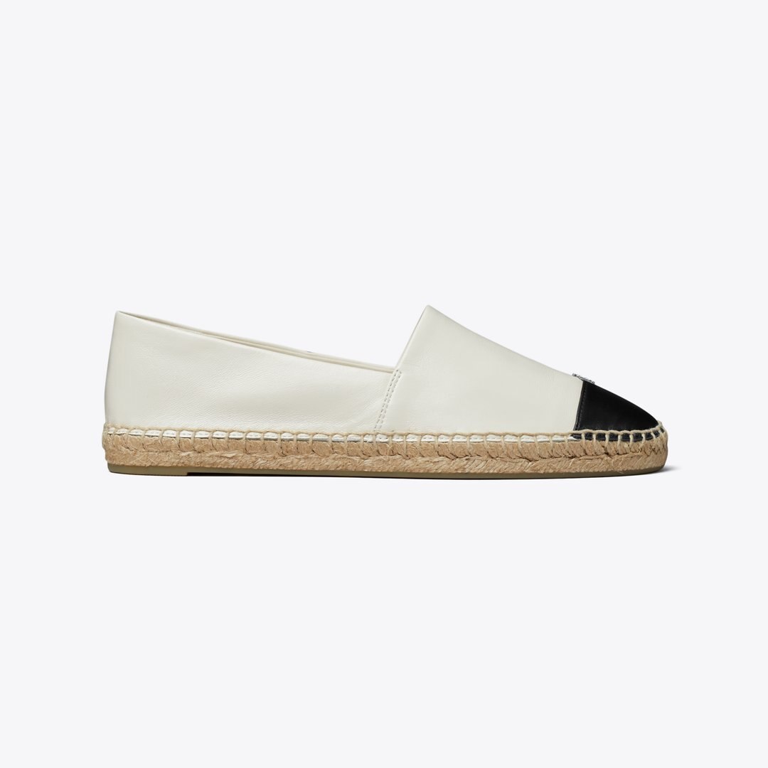 Tory Burch Cap-Toe Espadrille LIGHT CREAM / PERFECT BLACK