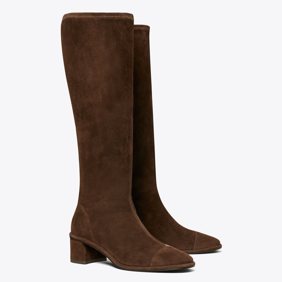 Tory Burch Cap-Toe Knee-High Boot DARK COCOA
