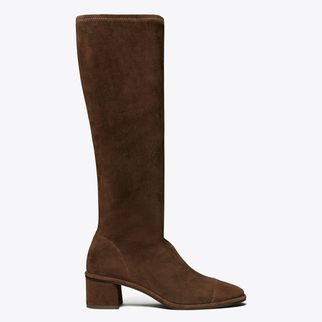 Tory Burch Cap-Toe Knee-High Boot DARK COCOA